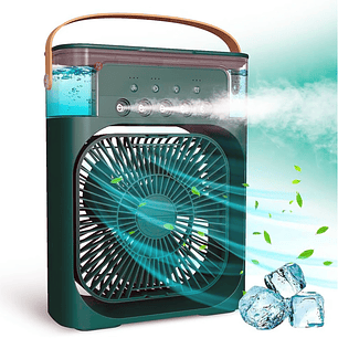 Ventilador Usb Portátil Led Con Rociador Verde - PS
