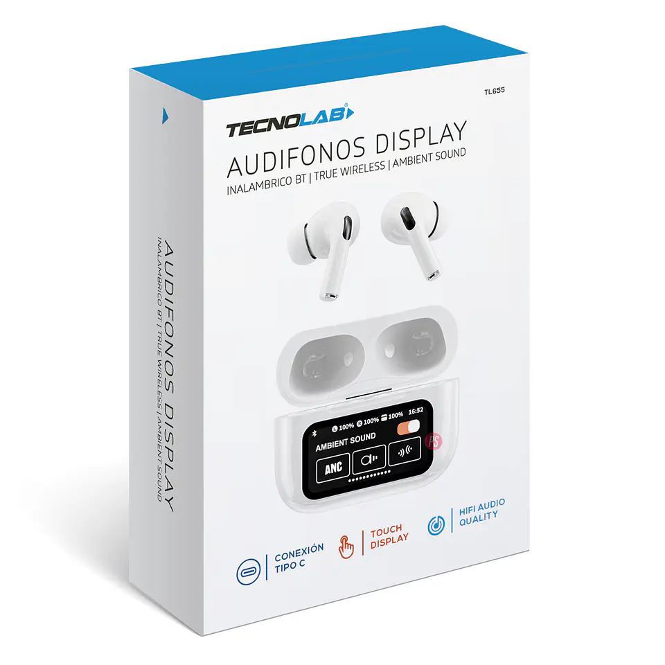 Audífonos Bluetooth Con Pantalla Touch Blanco - PS 3
