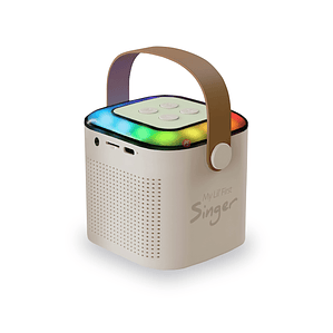 Parlante Karaoke Rgb Con Micrófono Inalámbrico Blanco - PS