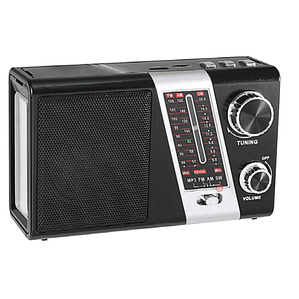 Radio Portátil AM/FM/SW Con Panel Solar Y Luz - PS