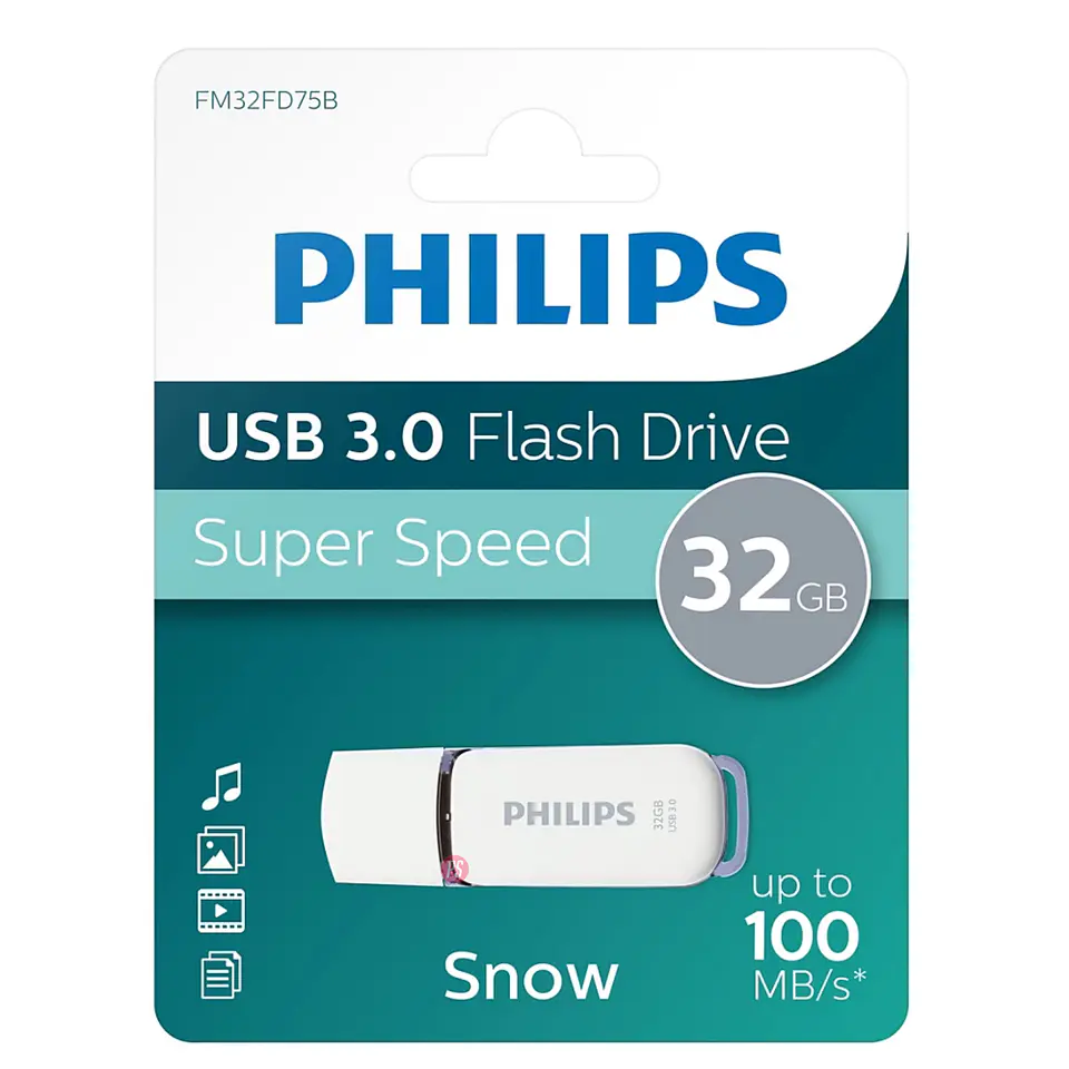 Pendrive 32gb Philips Snow Usb 3.0 FM32FD75B - PS 1