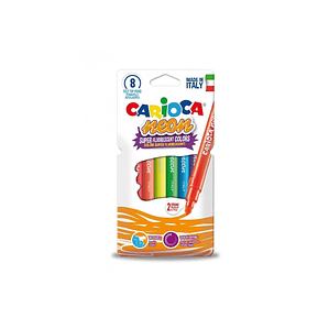 Plumones Neón Caja 8 Colores Carioca - Ps