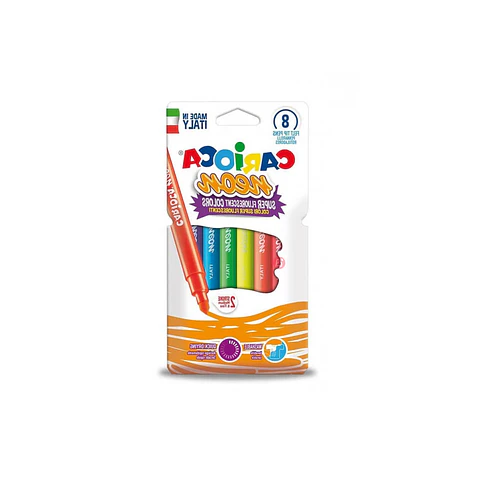 Plumones Neón Caja 8 Colores Carioca - Ps