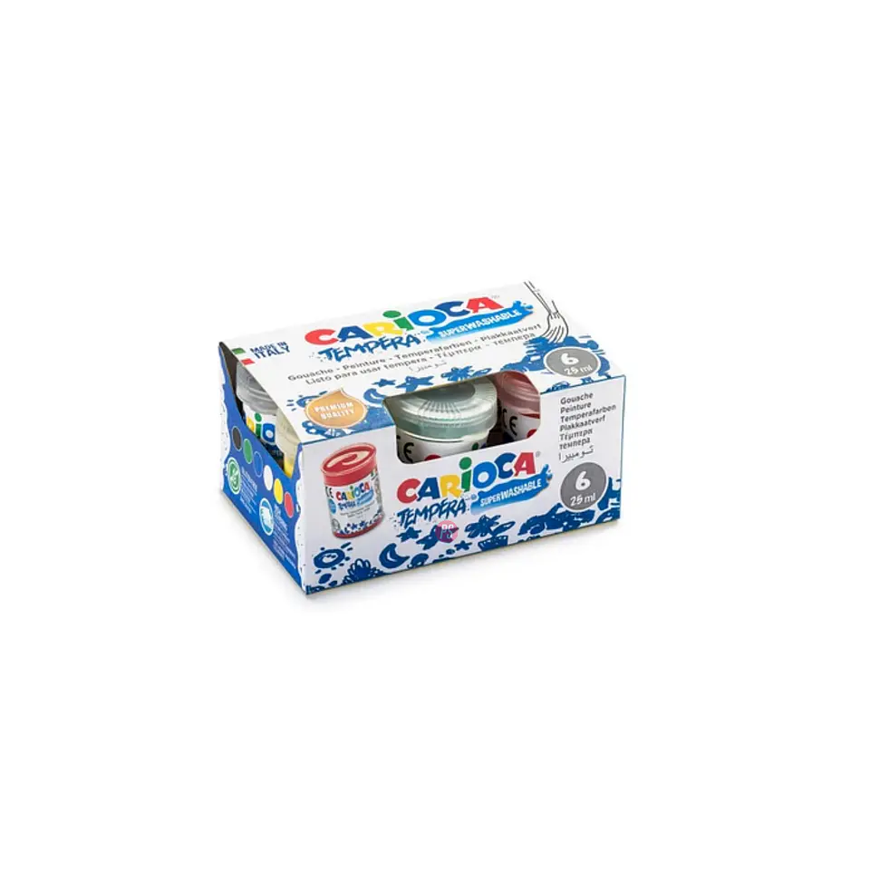Tempera Frascos 6 Colores 25ml Carioca - Ps 1