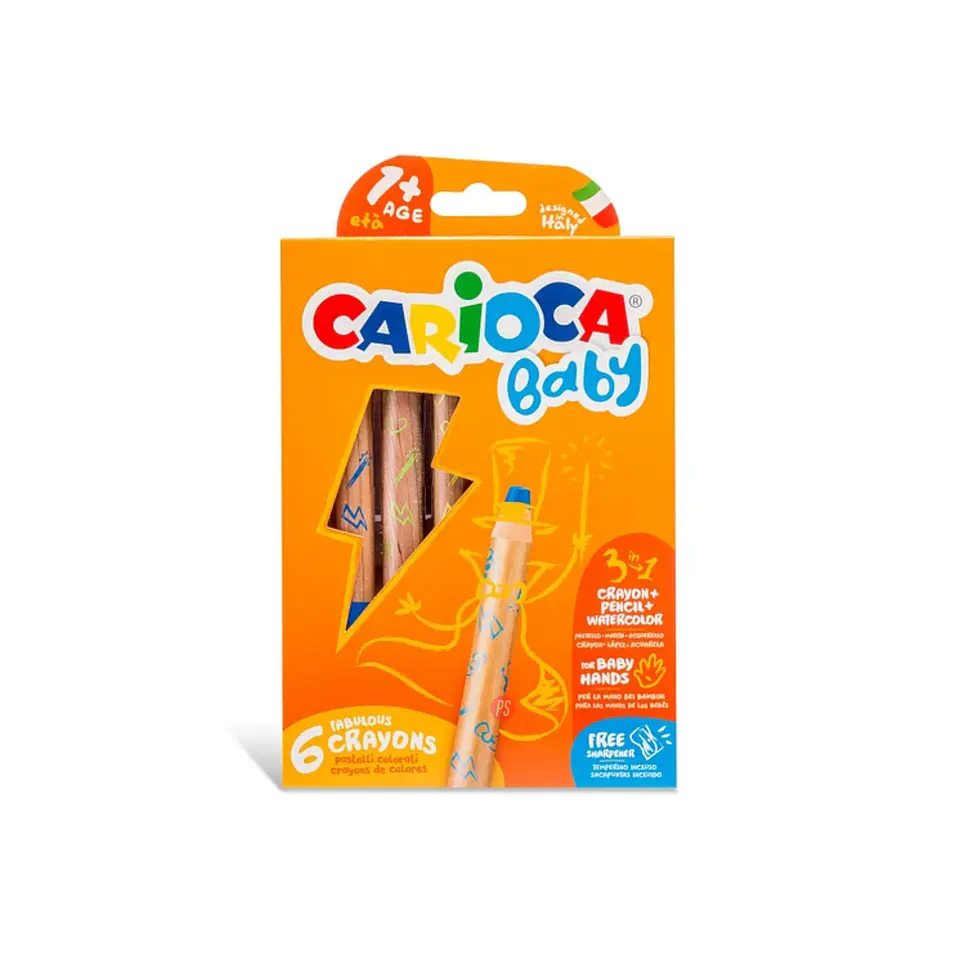 Crayón 3 En 1 Baby 6 Colores Carioca - Ps 1