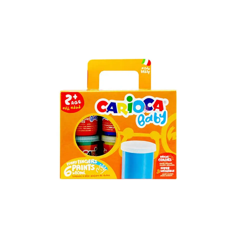 Temperas Para Pintar Con Dedos 6 Colores Carioca - Ps 1