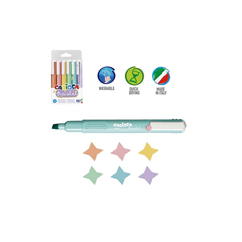 Destacadores Pastel 6 Colores Carioca - Ps
