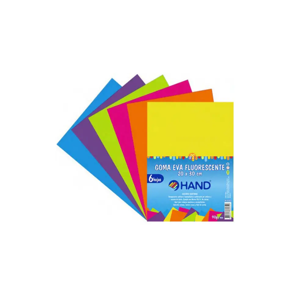 Pack 60 Hojas Goma Eva Fluorescente 20x30cms Colores - Ps 1