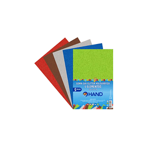 Pack 50 Hojas Goma Eva Glitter Holográfica 20x30cms Colores - PS