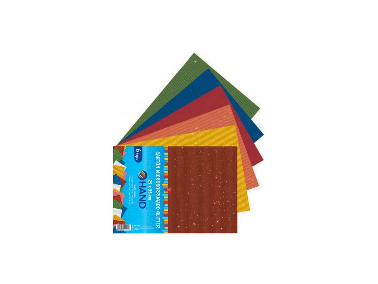 Pack 60 hojas Cartón Microcorrugado Glitter 25x35 cms Colores - PS 2