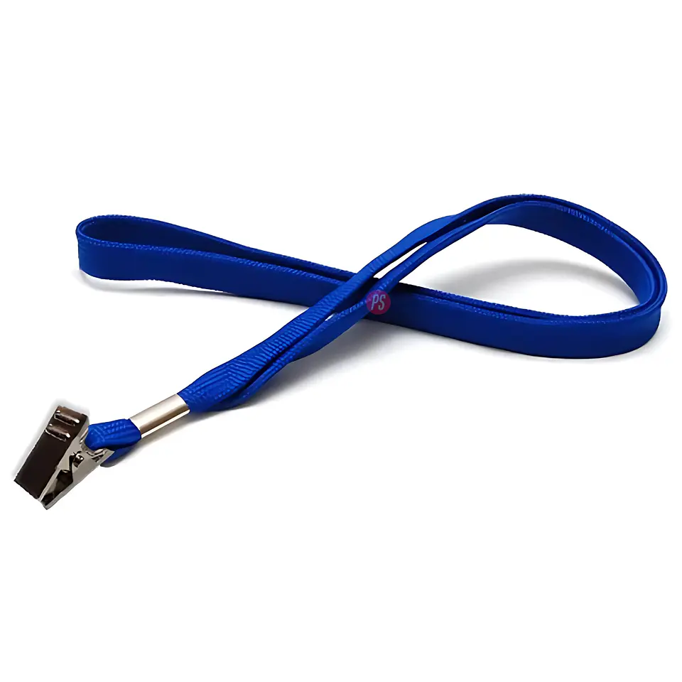 Pack 100 Cintas Porta credencial Azul Apretador Metal - PS 1