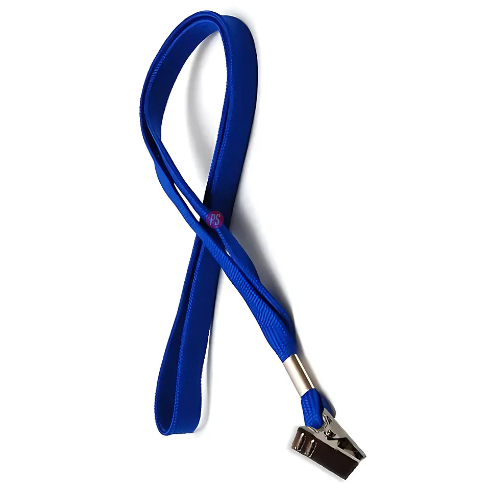 Pack 100 Cintas Porta credencial Azul Apretador Metal - PS 2