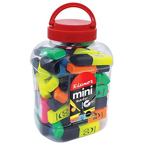Balde 50 Destacadores Mini Textmarker Luxor Colores - PS