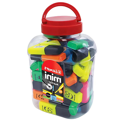 Balde 50 Destacadores Mini Textmarker Luxor Colores - PS
