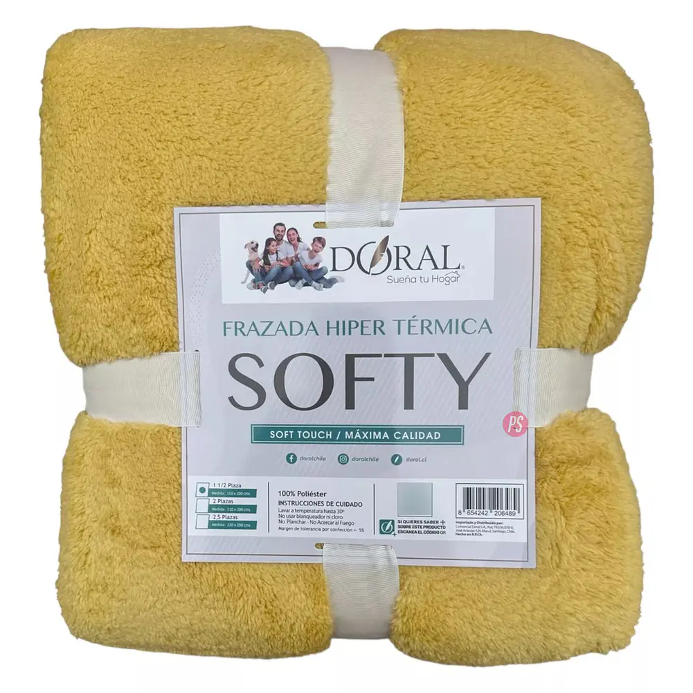 Frazada Softy Lisa 1.5 Plazas Hipertermica Tonos Claros - PS 5