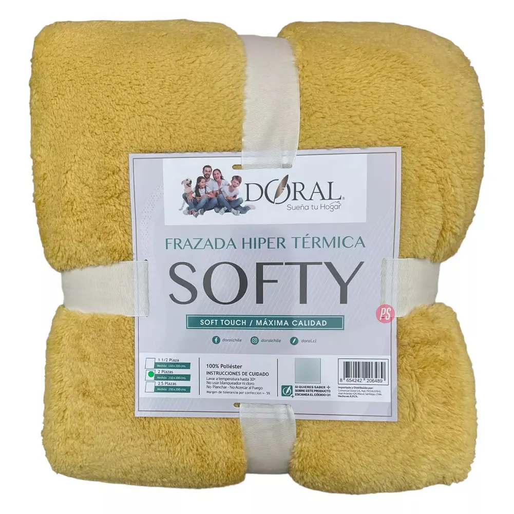 Frazada Softy Lisa 2 Plazas Hipertermica Tonos Claros - PS 5