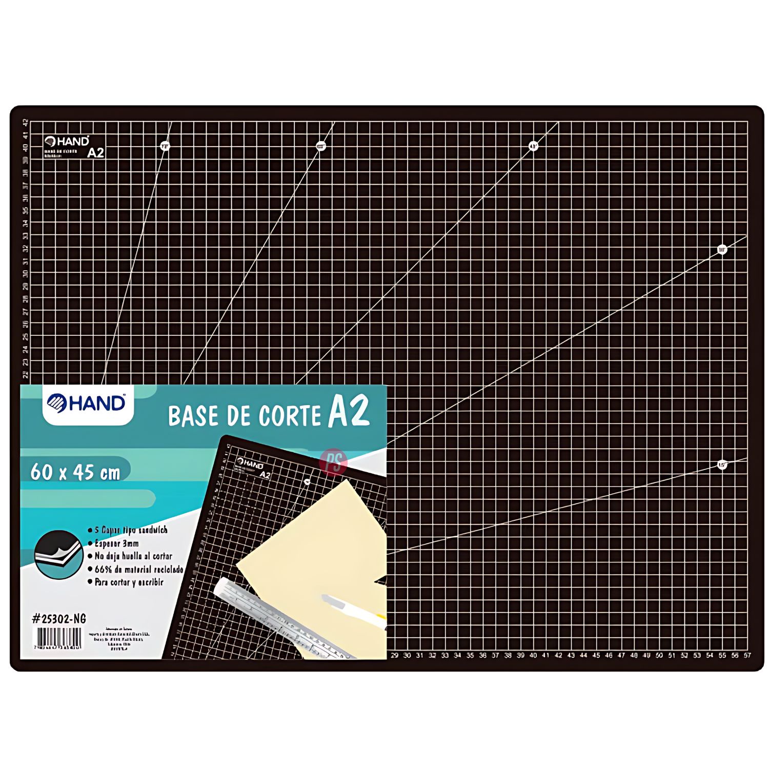 Base De Corte A2 60x45cm 3mm Negro - PS