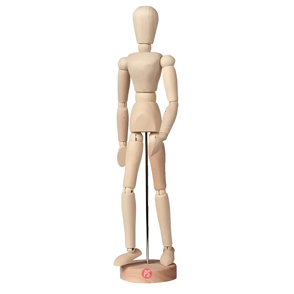 Maniquí Articulado Masculino 30cm De Madera - PS 1