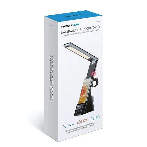 Lámpara Escritorio 4 en 1 con Cargador Inalámbrico Qi - PS
