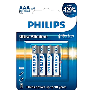 4 Pilas Alcalinas AAA Blíster Philips LR03E4B - PS