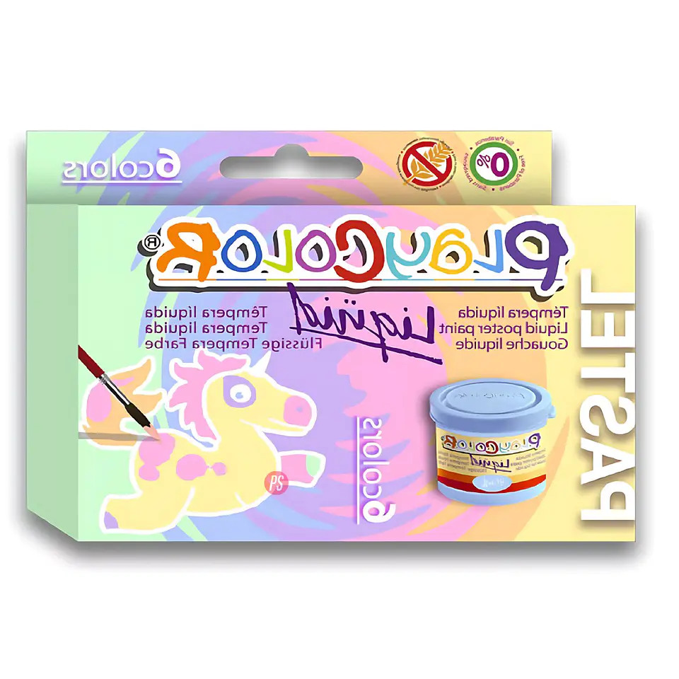 Caja 6 Temperas Líquidas Pastel 40ml Colores Intensos - PS 2