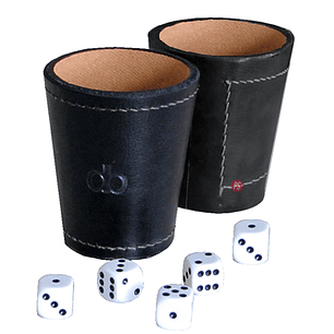 Vaso Cacho Cuero Incluye 5 Dados Dommo Burano Negro - PS