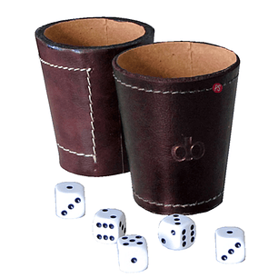 Vaso Cacho Cuero Incluye 5 Dados Dommo Burano Café - PS