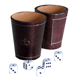 Vaso Cacho Cuero Incluye 5 Dados Dommo Burano Café - PS