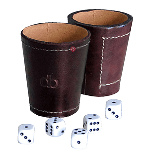Vaso Cacho Cuero Incluye 5 Dados Dommo Burano Café - PS