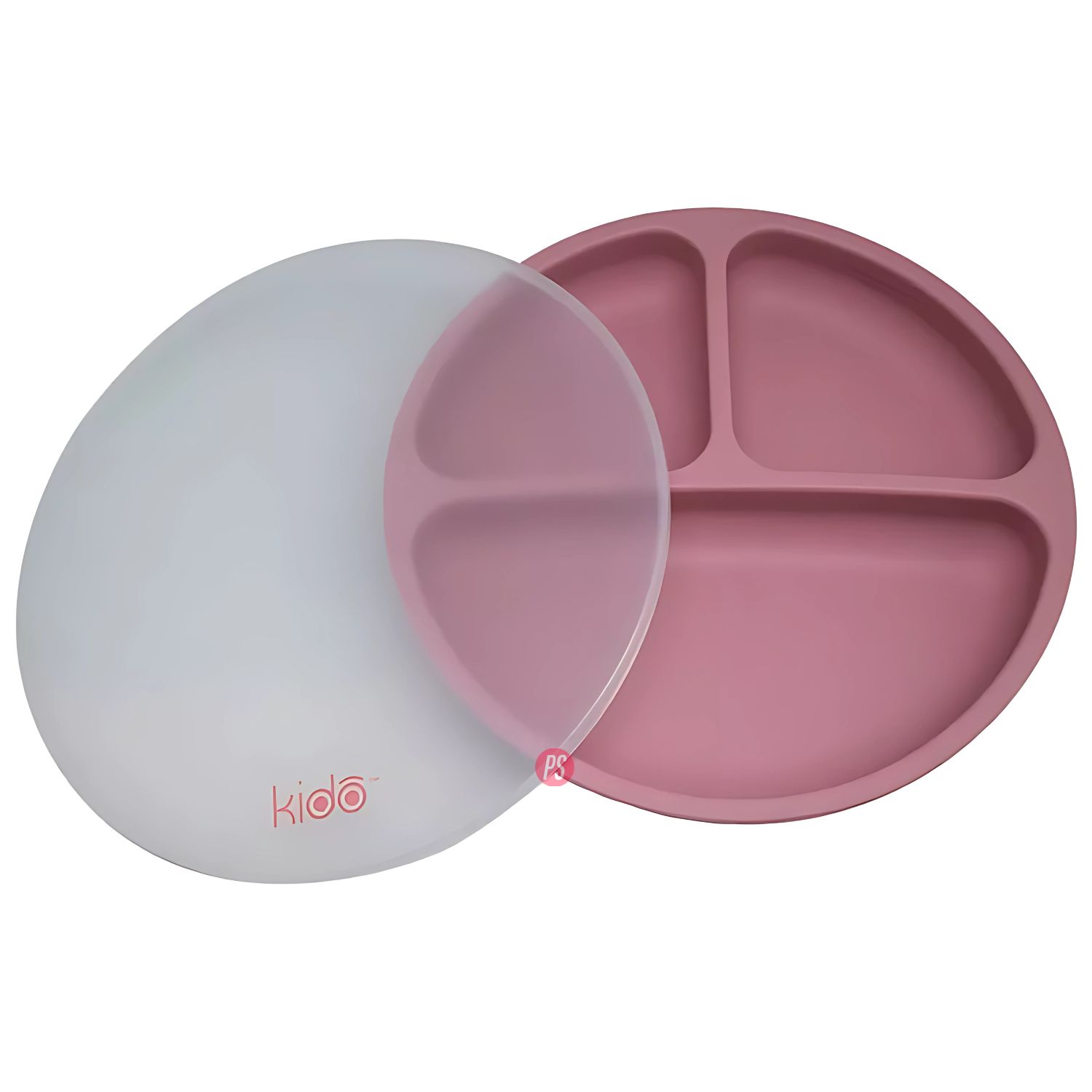 Plato Silicona Bebe Kido Ventosa Y 3 Divisiones Colores