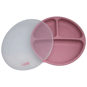 Plato Silicona Bebe Kido Ventosa y 3 Divisiones Colores - PS