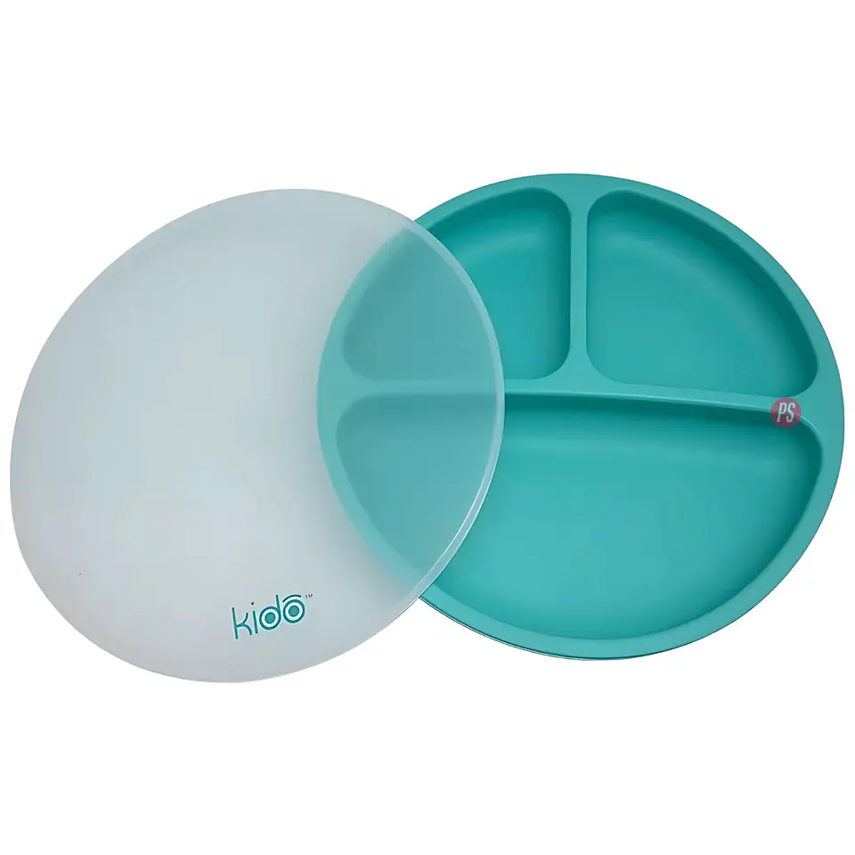 Plato Silicona Bebe Kido Ventosa y 3 Divisiones Colores - PS 5