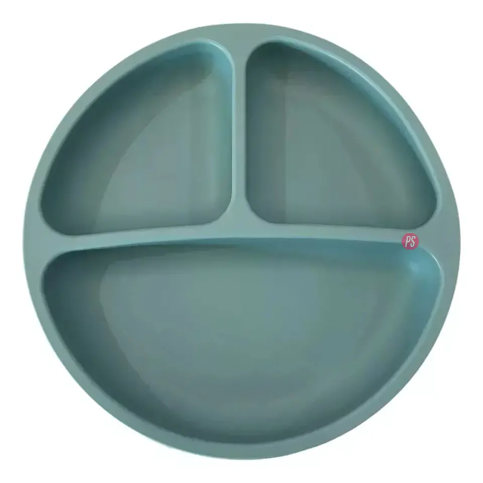 Plato Silicona Bebe Kido Ventosa y 3 Divisiones Colores - PS 6