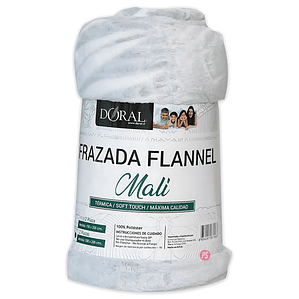 Frazada Flannel Mali 2 Plazas Tonos Grises Doral - PS