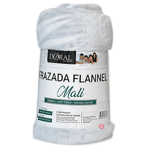 Frazada Flannel Mali 2 Plazas Tonos Grises Doral - PS