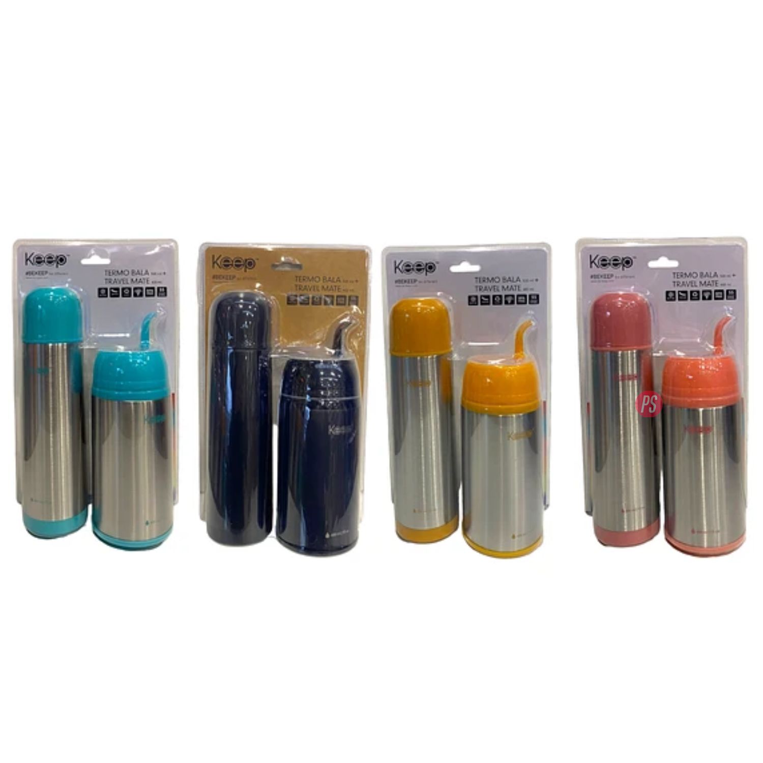 Set Termo Bala + Travel Mate Doble Pared Colores Keep