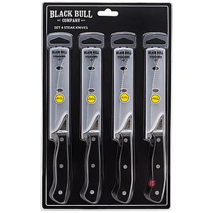 Set 4 Cuchillos Steak Corte Y Estilo Premium Black Bull - PS