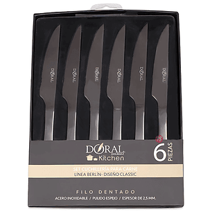 Juego 6 Cuchillos Carne Berlín Doral Acero Inoxidable - PS