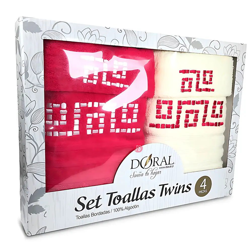 Set 4 Toallas Jacquard Fucsia Bordada Doral Soft Touch - PS 1