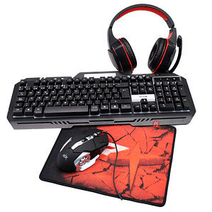 Kit Gamer Pc Teclado-audífono-mouse-mouse Pad - Ps