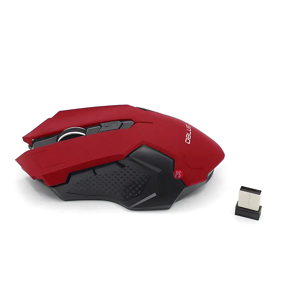 Mouse Óptico Inalámbrico Diseño Color Rojo - Ps 2