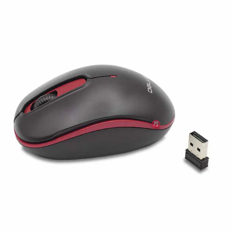 Mouse Inalámbrico Óptico 1000dpi Color Rojo - Ps 1