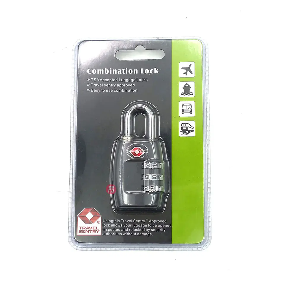 Candado Seguridad Para Bolsos Y Maletas Con Clave Negro - Ps 2