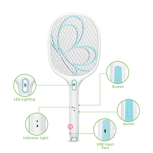 Mata Mosca Y Mosquitos Raqueta Recargable - Ps