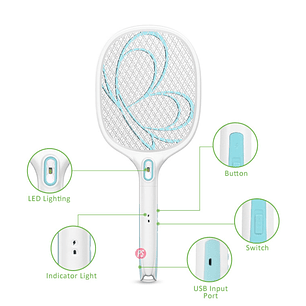 Mata Mosca Y Mosquitos Raqueta Recargable - Ps