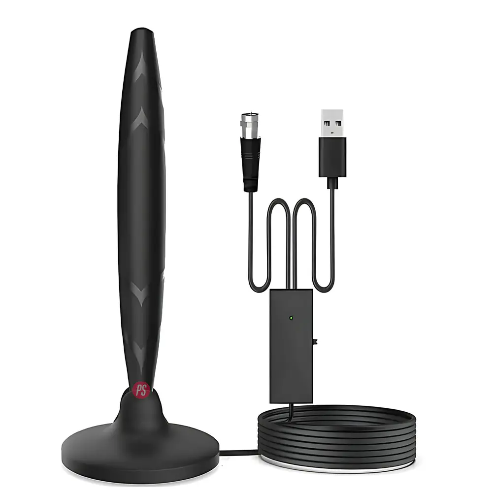 Antena Digital TV 25dB Larga Amplificador Y Cable 3m - PS 1