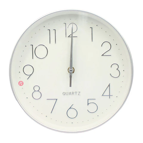 Reloj de Pared Blanco Silver 25cm Decorativo y Moderno - PS