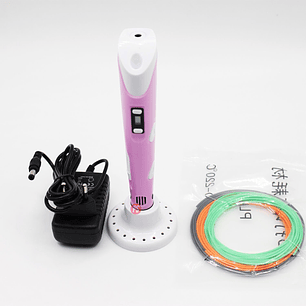 Lápiz 3D Creativo Color Rosado con Filamentos Incluidos - PS