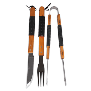 Set Parrillero 3 Piezas Acero Inoxidable Brasas - PS