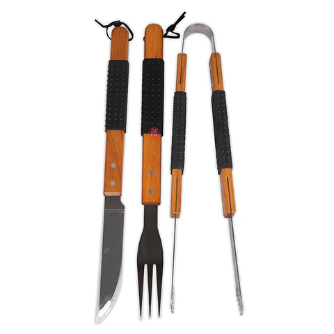 Set Parrillero 3 Piezas Acero Inoxidable Brasas - PS